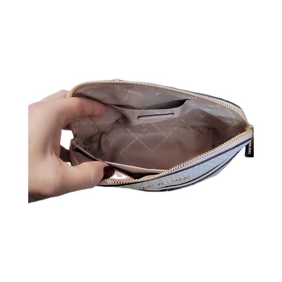 NWT~MICHAEL KORS Jet Set Travel Medium Dome Pink/White Colorblock Logo Print Bag - Picture 4 of 6